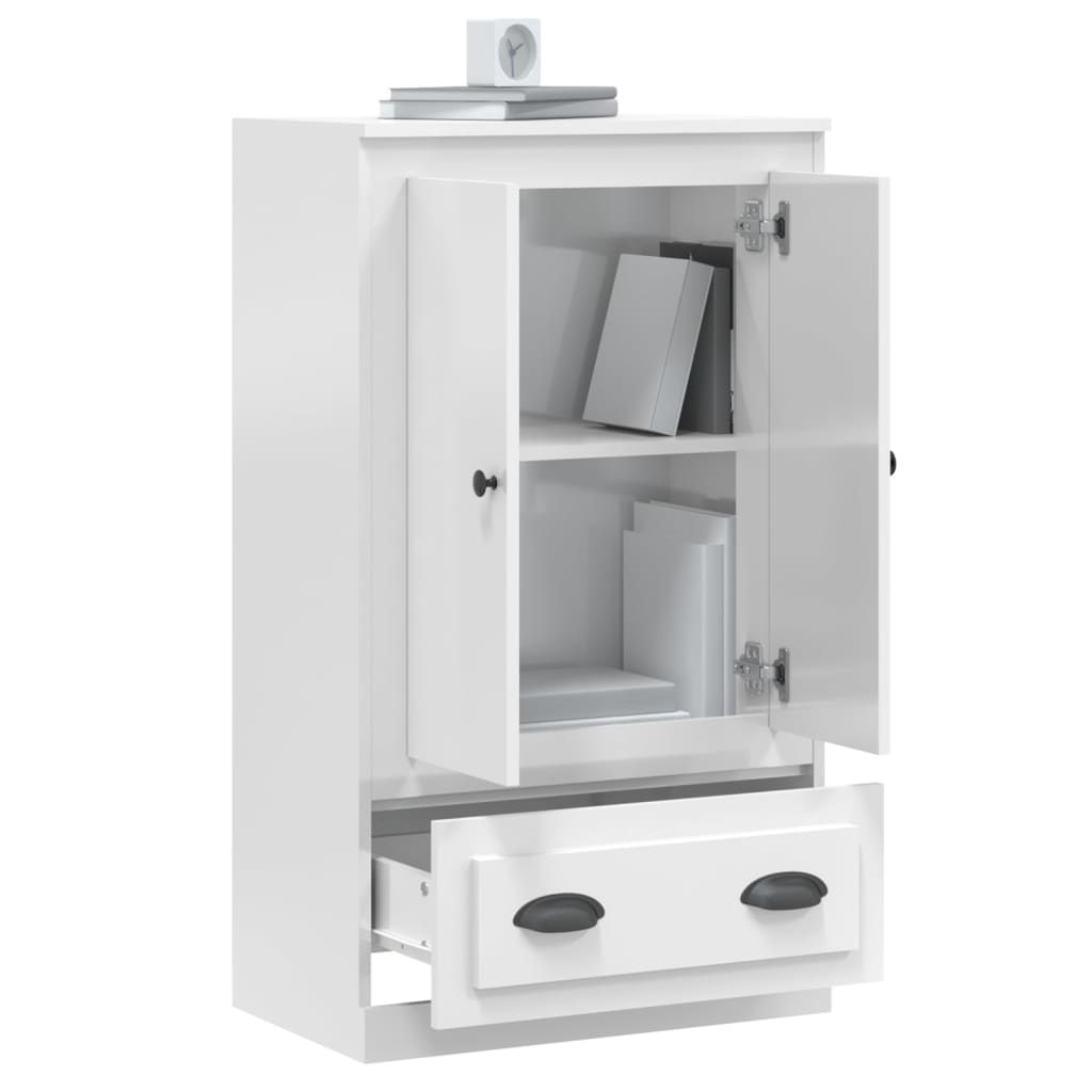 Skříň highboard lesklá bílá 60 x 35,5 x 103,5 kompozitní dřevo