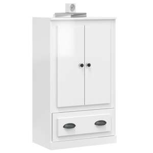 Skříň highboard lesklá bílá 60 x 35,5 x 103,5 kompozitní dřevo - obrázek 4