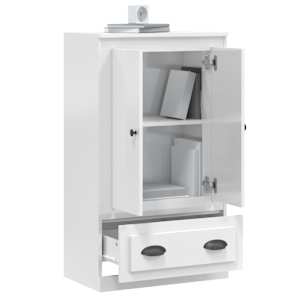Skříň highboard lesklá bílá 60 x 35,5 x 103,5 kompozitní dřevo - obrázek 5