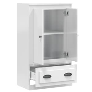 Skříň highboard lesklá bílá 60 x 35,5 x 103,5 kompozitní dřevo - obrázek 8