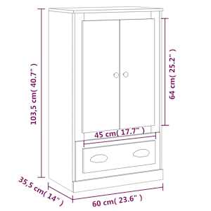 Skříň highboard lesklá bílá 60 x 35,5 x 103,5 kompozitní dřevo - obrázek 10