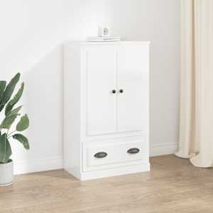 Skříň highboard lesklá bílá 60 x 35,5 x 103,5 kompozitní dřevo - obrázek 1