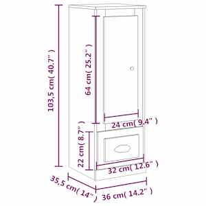 Skříň highboard černá 36 x 35,5 x 103,5 kompozitní dřevo - obrázek 10