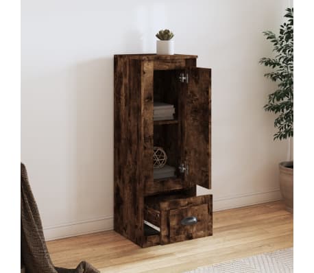 vidaXL Komoda, dūminio ąžuolo, 36x35,5x103,5cm, apdirbta mediena