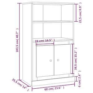 Skříň highboard bílá 60 x 35,5 x 103,5 kompozitní dřevo - obrázek 10