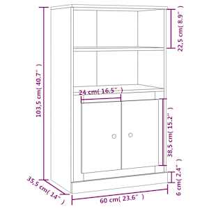 Skříň highboard černá 60 x 35,5 x 103,5 kompozitní dřevo - obrázek 10
