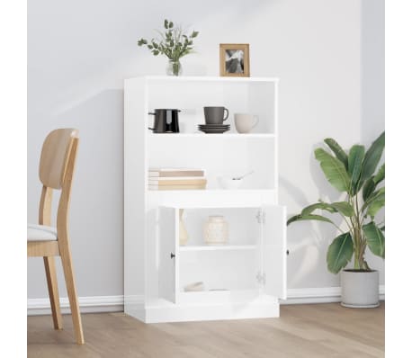 vidaXL Highboard High Gloss White 60x35.5x103.5 cm Engineered Wood