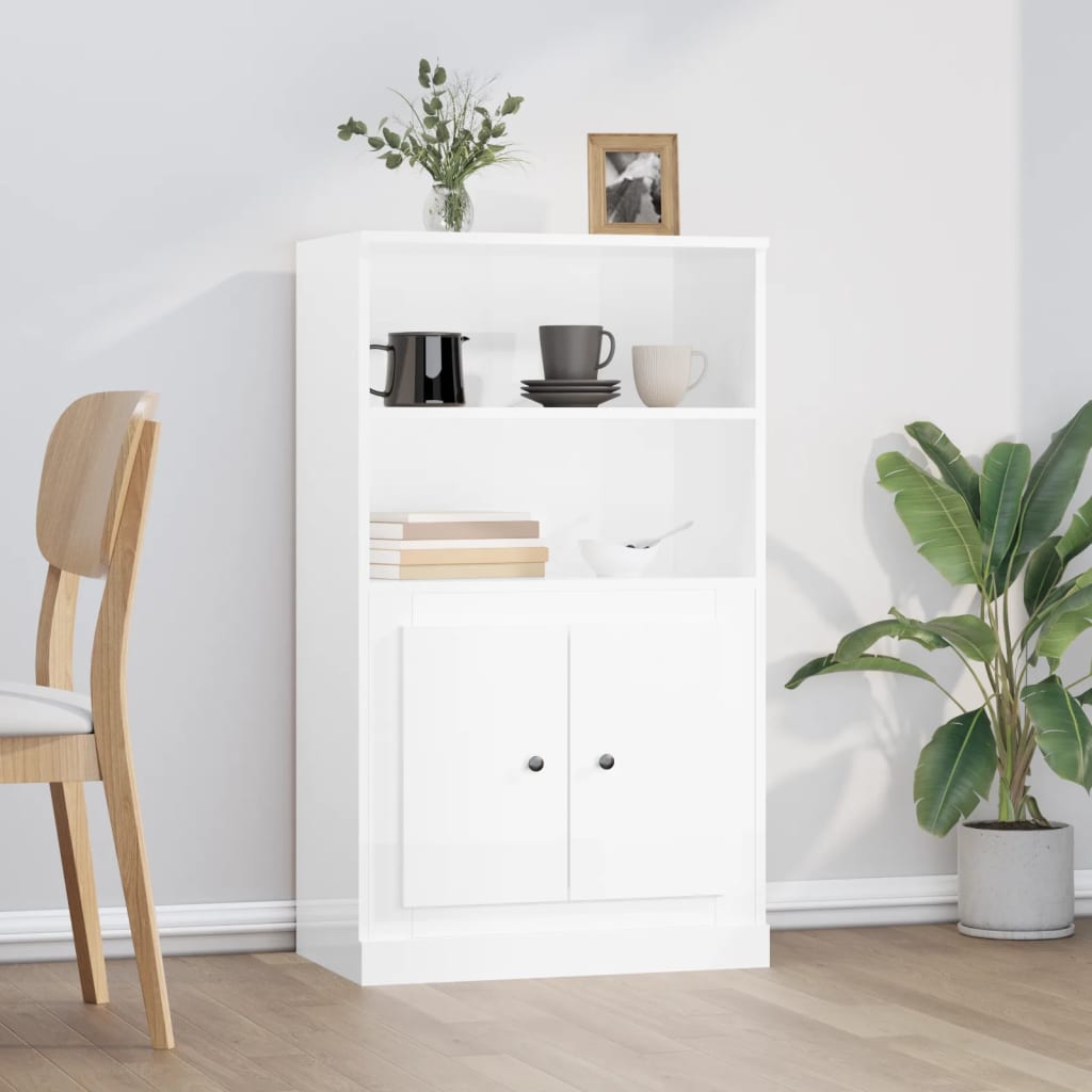 Skříň highboard lesklá bílá 60 x 35,5 x 103,5 kompozitní dřevo