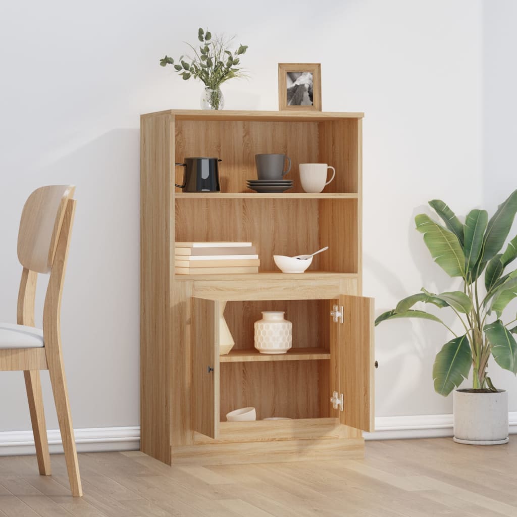 vidaXL Hoge kast 60x35,5x103,5 cm bewerkt hout sonoma eikenkleurig afbeelding