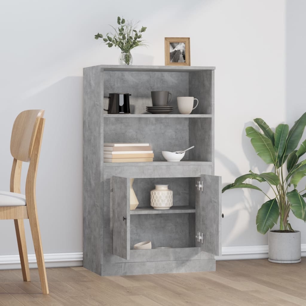 vidaXL Hoge kast 60x35,5x103,5 cm bewerkt hout betongrijs afbeelding