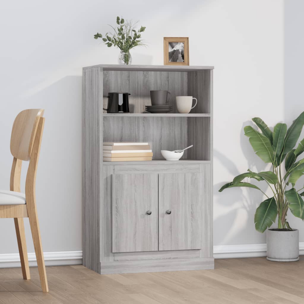 vidaXL Highboard Grau Sonoma 60x35,5x103,5 cm Holzwerkstoff