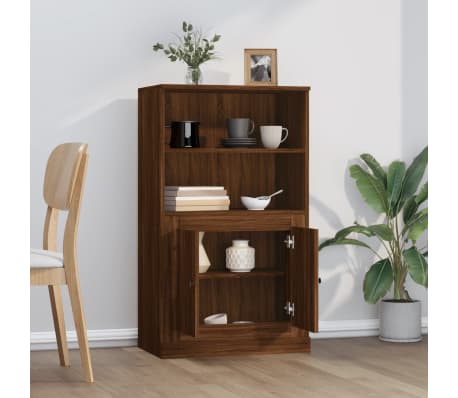 vidaXL Komoda, ruda ąžuolo, 60x35,5x103,5cm, apdirbta mediena