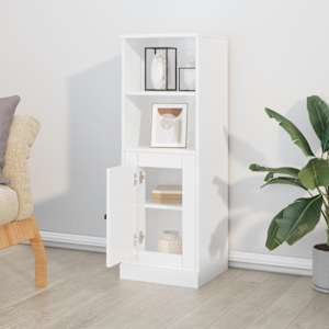 Skříň highboard lesklá bílá 36 x 35,5 x 103,5 kompozitní dřevo - obrázek 3