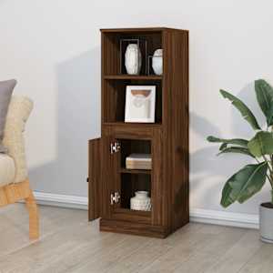 Skříň highboard hnědý dub 36 x 35,5 x 103,5 kompozitní dřevo - obrázek 3
