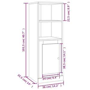 Skříň highboard hnědý dub 36 x 35,5 x 103,5 kompozitní dřevo - obrázek 10