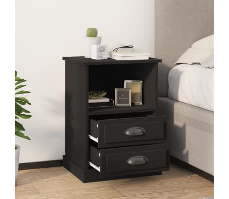 vidaXL Nattbord svart 43x36x60 cm