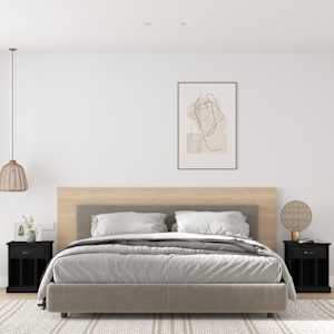 Nočna omarica 2 kosa črna 43x36x50 cm