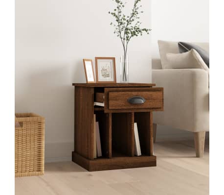 vidaXL Bedside Cabinet Brown Oak 43x36x50 cm