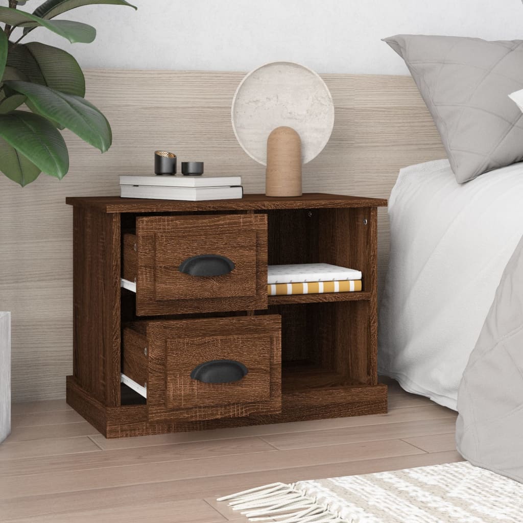 vidaXL Nachtkastje 60x35,5x45 cm bruin eikenkleur afbeelding