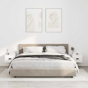 Stenske nočne omarice 2 kosa visok sijaj bele 41,5x36x28 cm