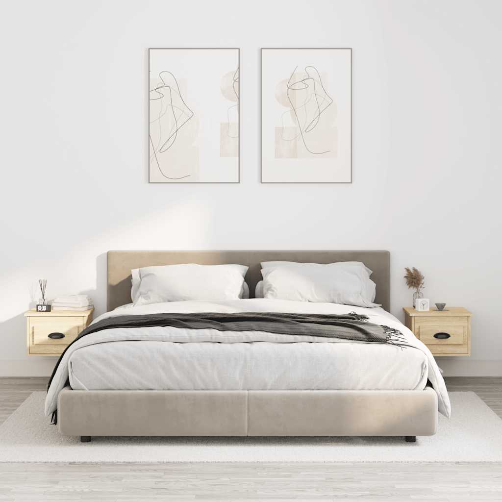 Thumbnail - vidaXL Wand-Nachttische 2 Stk. Sonoma-Eiche 41,5x36x28 cm