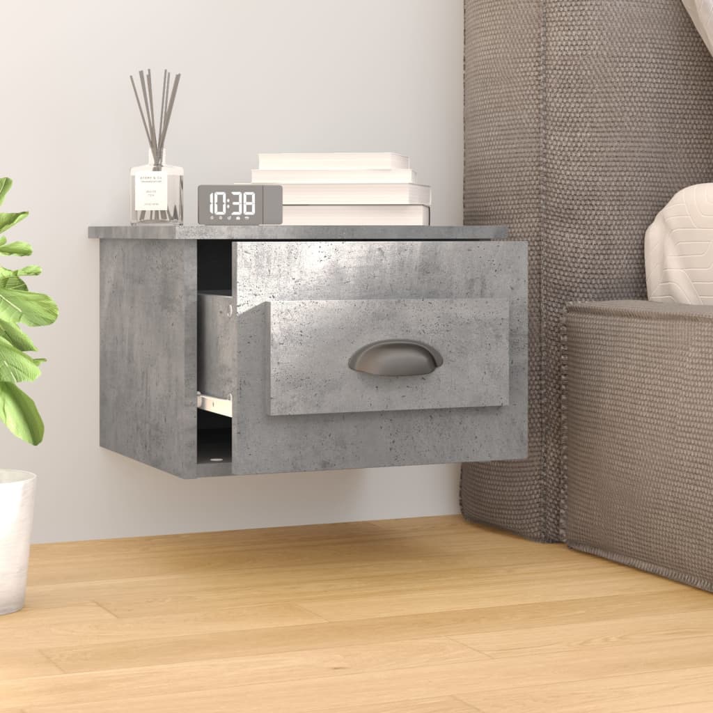 vidaXL Nachtkastje wandgemonteerd 41,5x36x28 cm betongrijs afbeelding