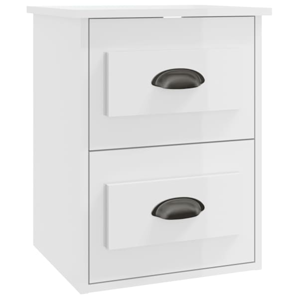 vidaXL seinale kinnitatav &ouml;&ouml;kapp, k&otilde;rgl&auml;ikega valge, 41,5x36x53 cm