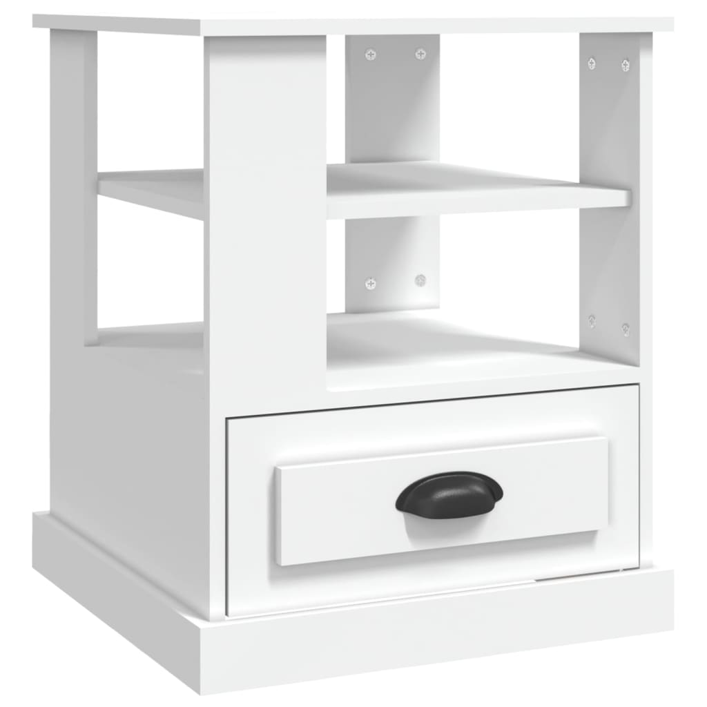  Bočný stolík biely 50x50x60 cm kompozitné drevo