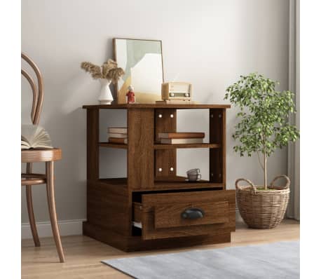 vidaXL Side Table Brown Oak 50x50x60 cm Engineered Wood