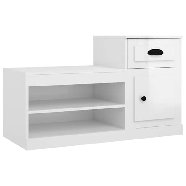 vidaXL jalatsikapp, k&otilde;rgl&auml;ikega valge, 100 x 42 x 60 cm, tehispuit