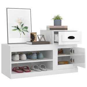 Botník bílý s vysokým leskem 100 x 42 x 60 cm kompozitní dřevo - obrázek 5