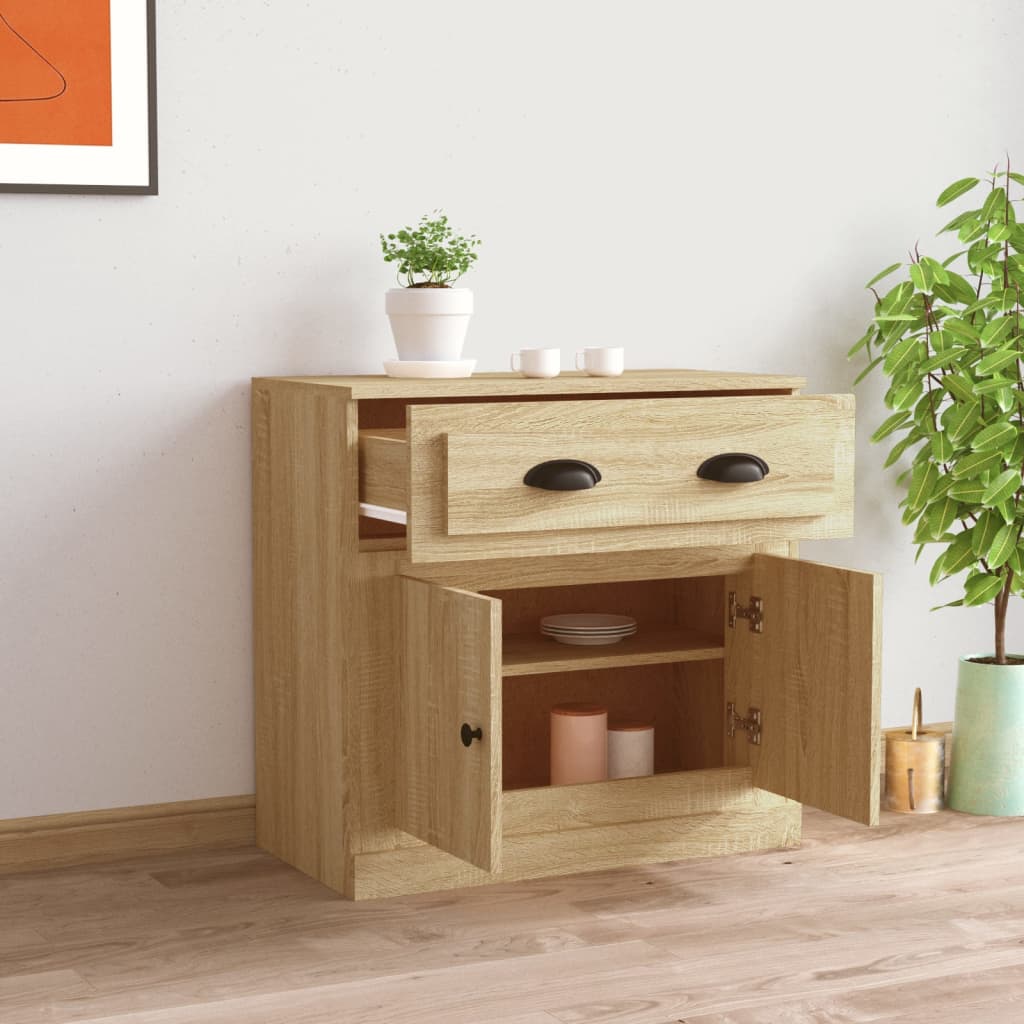 vidaXL Dressoir 70x35,5x67,5 cm bewerkt hout sonoma eikenkleurig