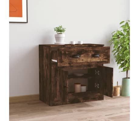 vidaXL Servantă, stejar afumat, 70x35,5x67,5 cm, lemn prelucrat