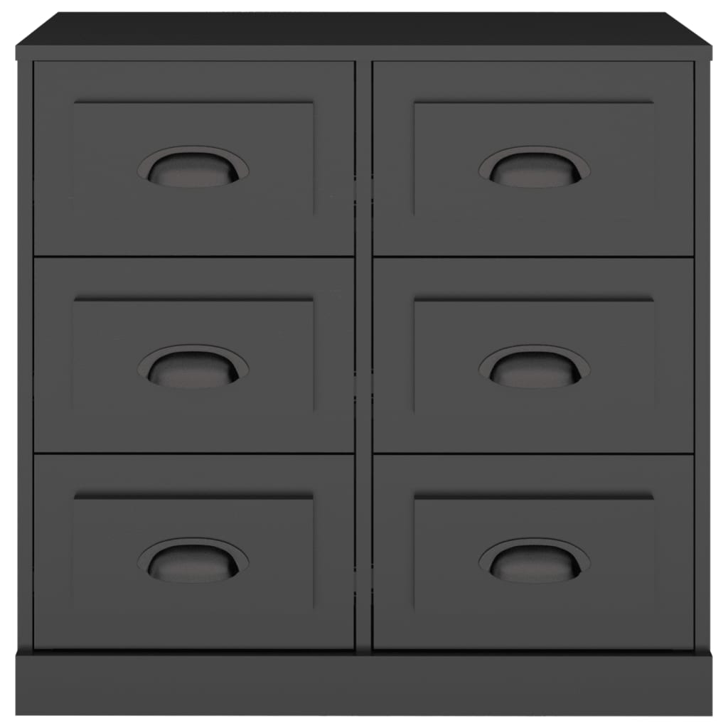fekete szerelt fa tálalószekrény 70x35,5x67,5 cm
