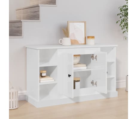 vidaXL Skjenk høyglans hvit 100x35,5x60 cm konstruert tre