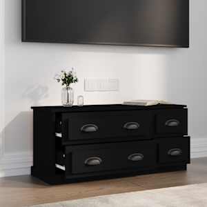 TV skříňka černá 100 x 35,5 x 45 cm kompozitní dřevo - obrázek 3