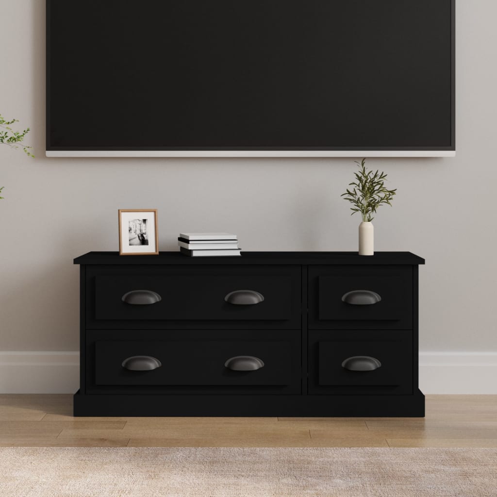 vidaXL Comodă TV, negru, 100x35,5x45 cm, lemn prelucrat