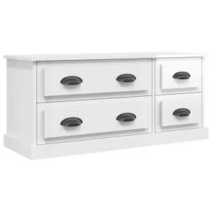 TV skříňka bílá vysoký lesk 100 x 35,5 x 45 cm kompozitní dřevo - obrázek 2