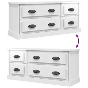 TV skříňka bílá vysoký lesk 100 x 35,5 x 45 cm kompozitní dřevo - obrázek 8