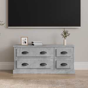 TV skříňka betonově šedá 100 x 35,5 x 45 cm kompozitní dřevo - obrázek 1