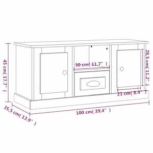 TV skříňka bílá 100 x 35,5 x 45 cm kompozitní dřevo - obrázek 10