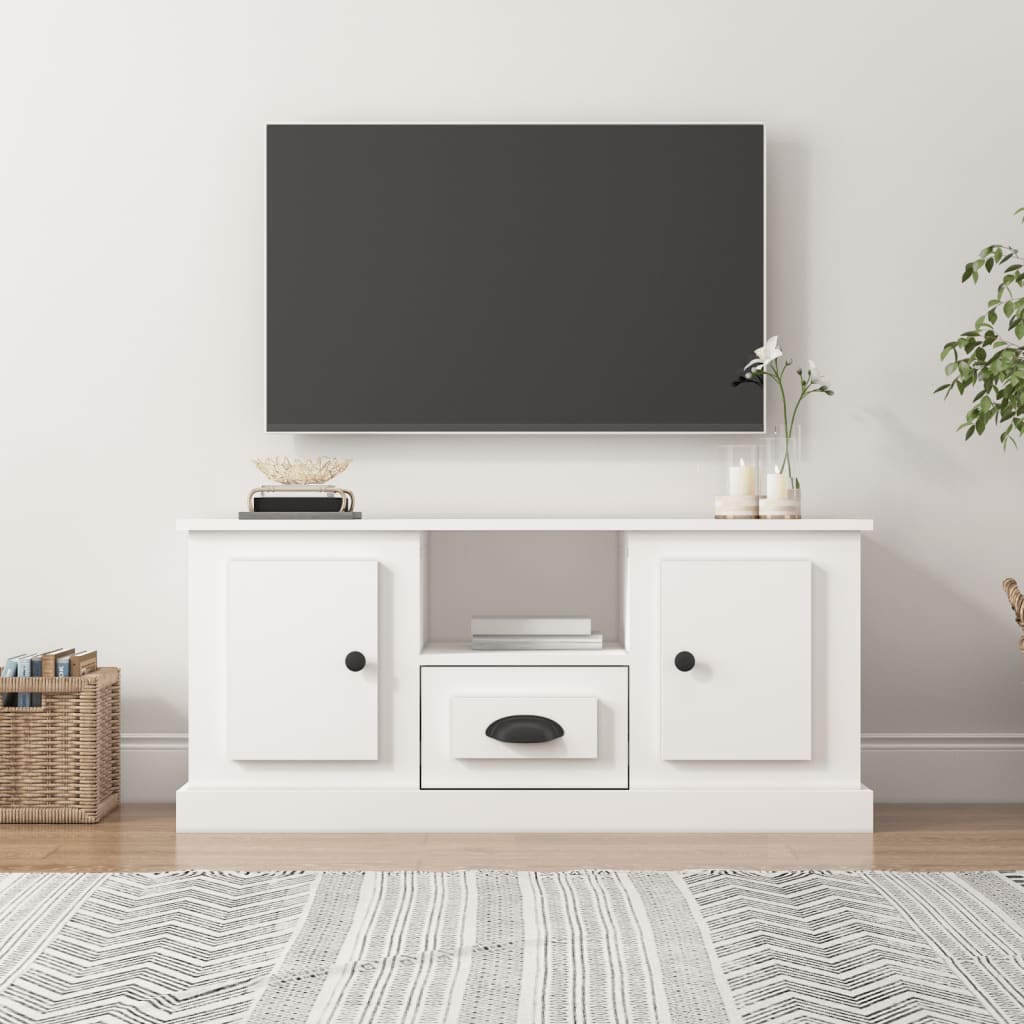 vidaXL Comodă TV, alb, 100x35,5x45 cm, lemn prelucrat