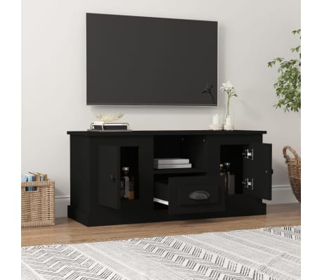 vidaXL Televizoriaus spintelė, juoda, 100x35,5x45cm, apdirbta mediena