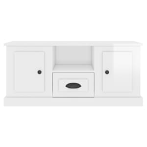 TV skříňka bílá vysoký lesk 100 x 35,5 x 45 cm kompozitní dřevo - obrázek 6