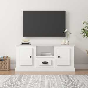 TV skříňka bílá vysoký lesk 100 x 35,5 x 45 cm kompozitní dřevo - obrázek 1