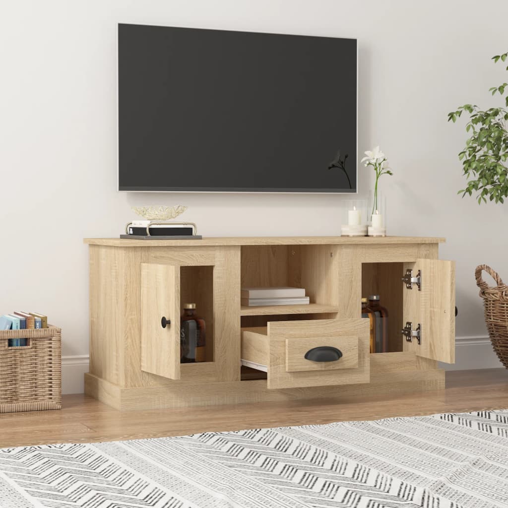 vidaXL Tv-meubel 100x35,5x45 cm bewerkt hout sonoma eikenkleurig afbeelding