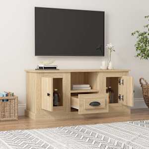 TV skříňka dub sonoma 100 x 35,5 x 45 cm kompozitní dřevo - obrázek 3