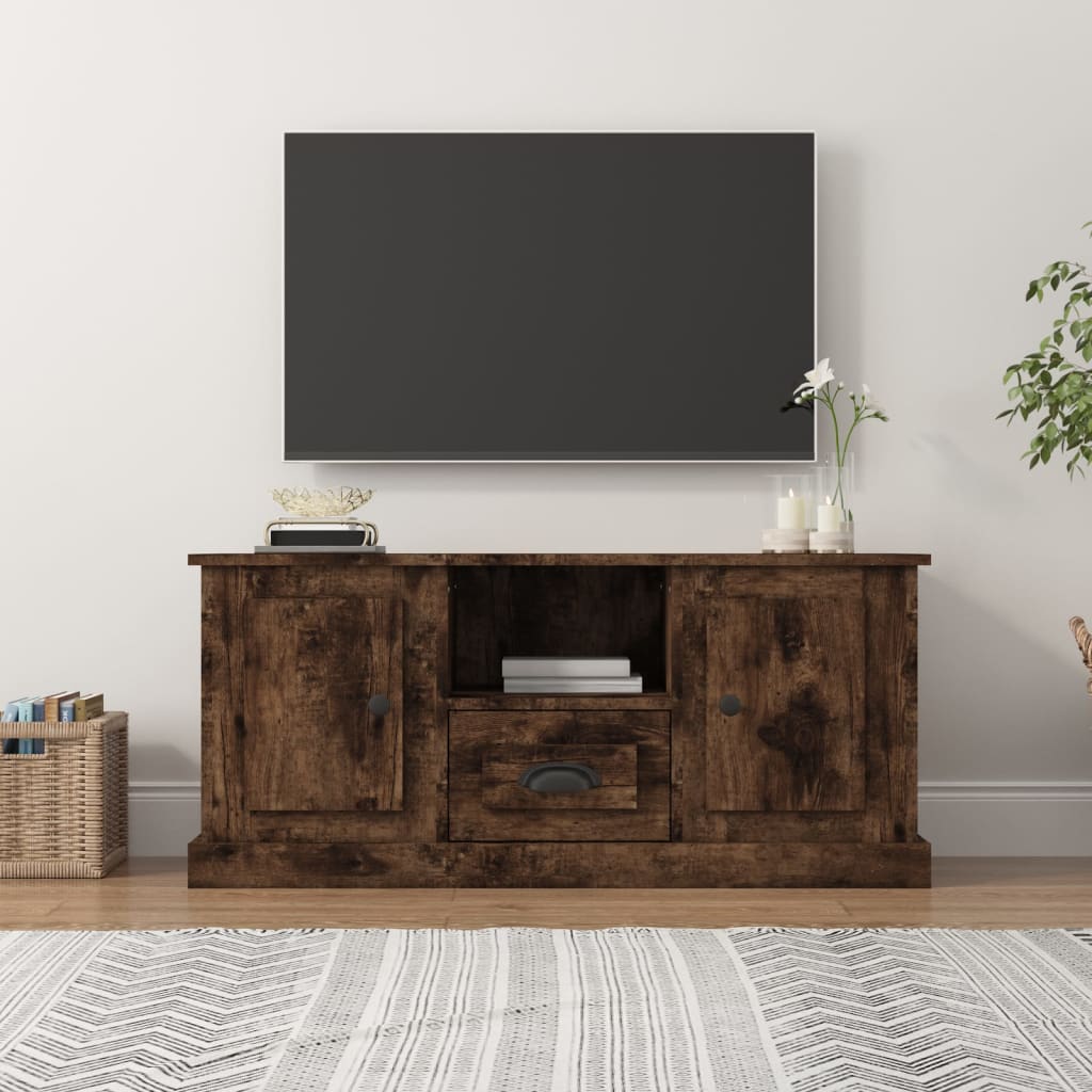 vidaXL tv-bord 100x35,5x45 cm konstrueret træ røget egetræsfarve
