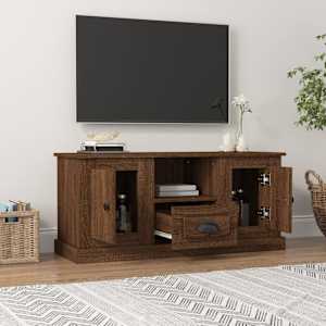 vidaXL Televizoriaus spintelė, ruda ąžuolo, 100x35,5x45cm, mediena