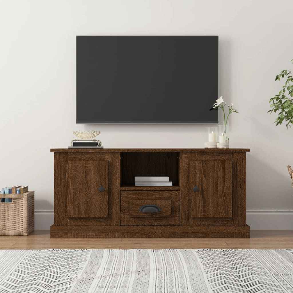 vidaXL tv-bord 100x35,5x45 cm konstrueret træ brun egetræsfarve